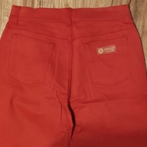 Versace Women's Vibrant Red High Rise Jeans
